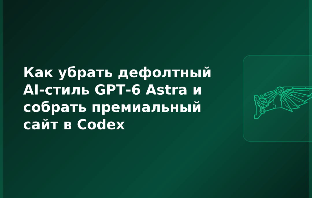 Как убрать дефолтный AI-стиль GPT-6 Astra и собрать премиальный сайт в Codex